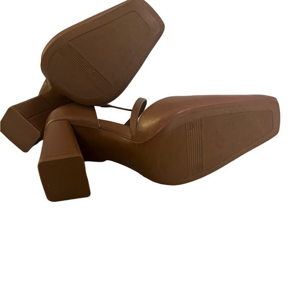 Naturalizer Square Toe Criss Cross Lace  womens dress shoes  size 8 Tan - Picture 3 of 9